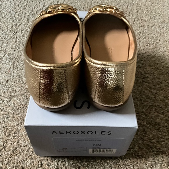 Aerosoles Big Bet Gold Metallic Ballet Flat 7.5 - Picture 4 of 5